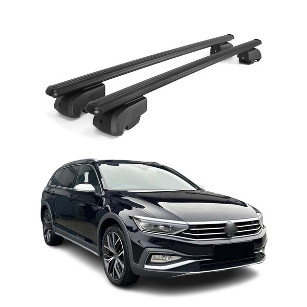 DachträGer GepäCkträGer FüR VW Passat Alltrack 2015-2023 ABE Alu Schwarz 2X-image