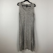 Marla Wynne Sleeveless Balloon Midi Dress Size Large Gray Knit