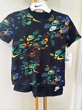 NIKE Boys 2-piece Shorts set athletic t-shirt shorts Size 6 Black NEW NWT