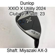 Dunlop XXIO X Utility 2024 H5 Hybrid  23 Miyazaki AX-3 Stiff Regular Right-Hande