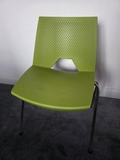 Easy chair for the Office/Visitors in Green Polyproplene with Chrome Legs.
