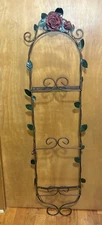 Vintage Shabby Chic Metal 3-Tier Wall Plate Rack Wrought Iron Holder 42" READ