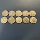 Lot of 10 40% Silver Clad Kennedy Half Dollars - Mixed Dates