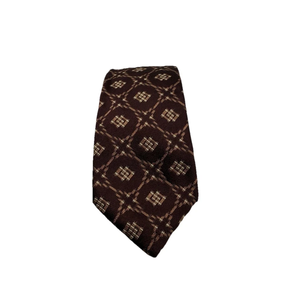 Corbata de cuello PRADA 100 % seda para hombre con estampado geométrico granate - ¡NUEVA CON ETIQUETAS! Foto 2 de 4