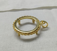 Gold Spiralkette verdrehtes Seil Einfassung Krappenfassung Münzhalter, klobig...