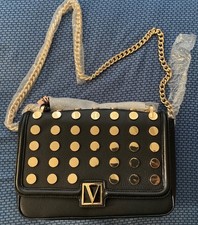 Victoria's Secret Chain Strap Shoulder Bag studded black faux leather flap
