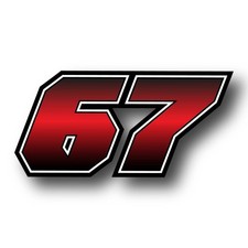 3pcs Mx Racing Custom Number Stickers G06 Gradient Vinyl Decal Car Motocross