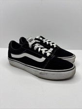 Vans Ward Low Top Skate Sneaker Women's Black Canvas Lace-Up Walking - 7.5