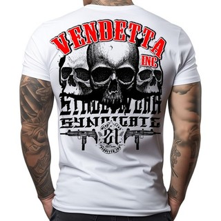 Vendetta Inc. Herren Rundhals kurzarm Shirt weiß threes Skull 1357 3XL Retoure