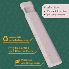 Pillar - 7 Day Pill Box Organizer | BPA-Free Wheat Straw Cute Pill Organizer ...