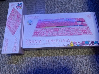 Razer Ornata V3 Tenkeyless Keyboard Hello Kitty and Mouse Pad Included New