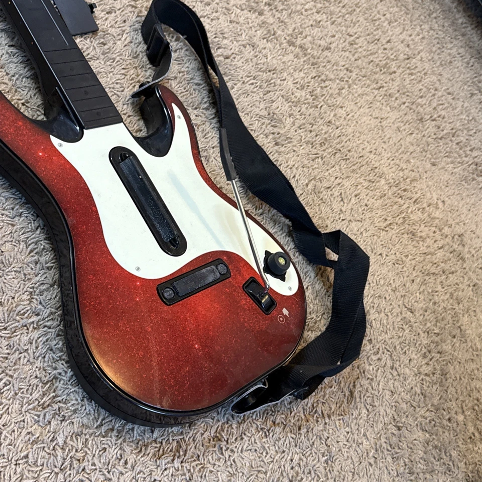 Untested Xbox 360 Wireless Guitar Hero Rock Band 5 Red Octane 95905.805 - Image 2 of 4