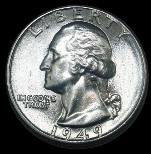 1949 Washington quarter- CHOICE GEM BU / FREE SHIPPING- SMH- 187