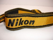 Nikon AN-6Y Yellow / Black Vintage Camera Neck Strap w/ Metal Buckles Nikon AN-6