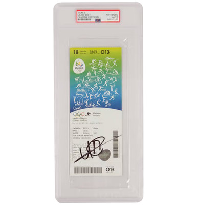 Usain Bolt Signed 2016 Rio Olympics Ticket August 18   PSA Authentic