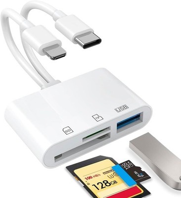 SD Kartenleser für iPhone iPad 3in1 USB C TF Micro SD USB 3.0 Kamera Adapter