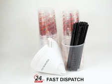 Calibrated Plastic Paint Mixing Cups 600cc X 50 Paint Strainers X 10 Sticks X 10