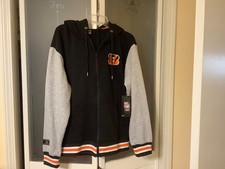 BRAND NEW MENS CINCINNATI BENGALS HOODIE FULL ZIP UP WITH POCKETS SIZE LARGE