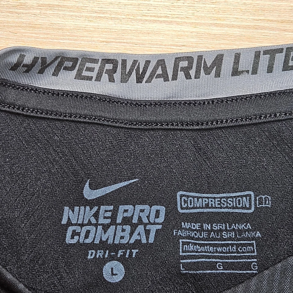 Nike Pro Combat Hyperwarm Lite Compression Long Sleeve Training Shirt Mens L - Image 3 of 4