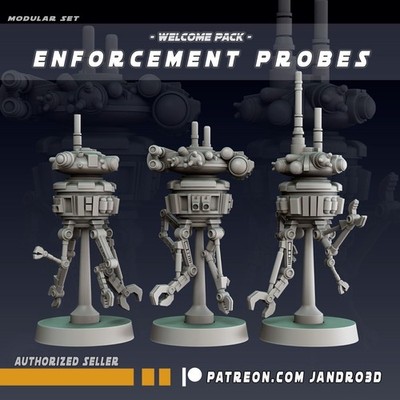3 x Enforcement Droids/Probes Star Wars Legion compatible Jandro3D