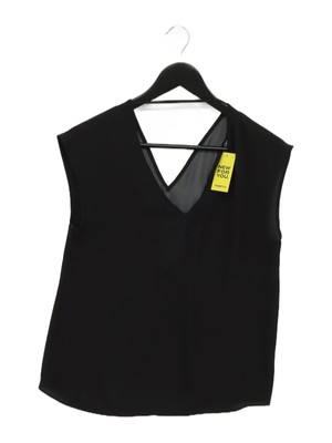 Express Damen Top XS schwarz 100% Polyester ärmellos V-Ausschnitt Basic