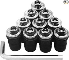 10Pcs Windshield Bolts Screws Kit, M5 Aluminum Alloy Windshield Screw Silver