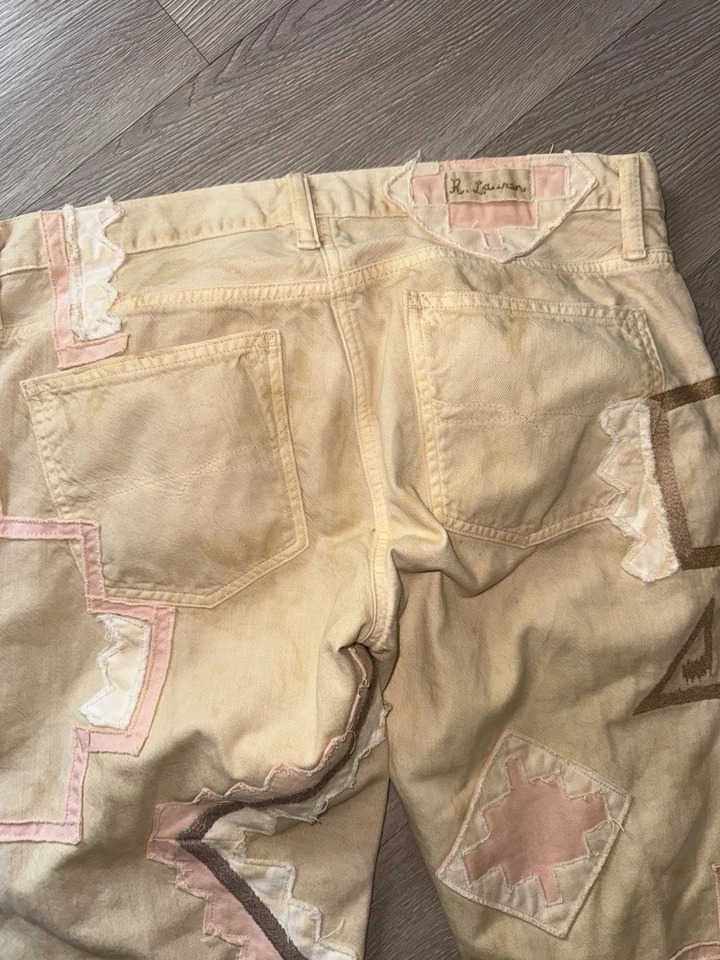 Pantalones de mezclilla Ralph Lauren 31 Villa Americana con retazos BEIge $798 Foto 4 de 4