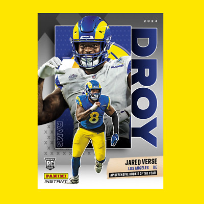2024 Panini Instant NFL Jared Verse ROOKIE OF THE YEAR 1/324 SP Rams #AW-DROY RC