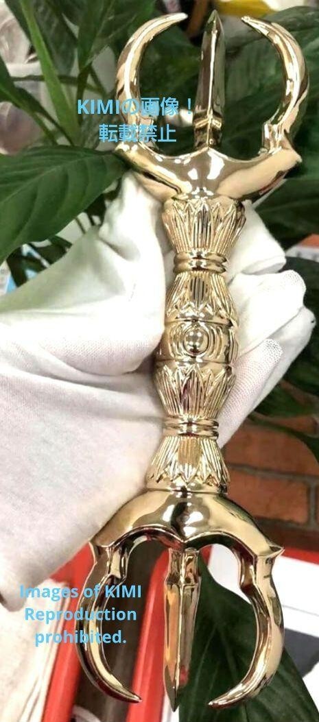 Vajra,trident vajra,21cm long,made of brass,Esoteric Vajra,trident vajra,21cm long,made of brass,Esoteric