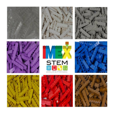 1x6 Stud Bricks in Bags of 100, Compatible with all Major Brands!