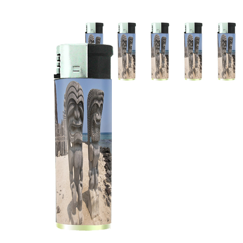 S Set Of 5 Electronic Refillable Butane Polynesian