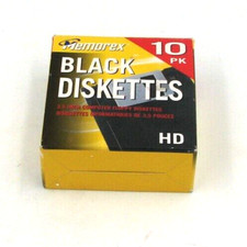 Memorex Black Diskettes 3.5" HD Computer Floppy Disks 10 Pack.