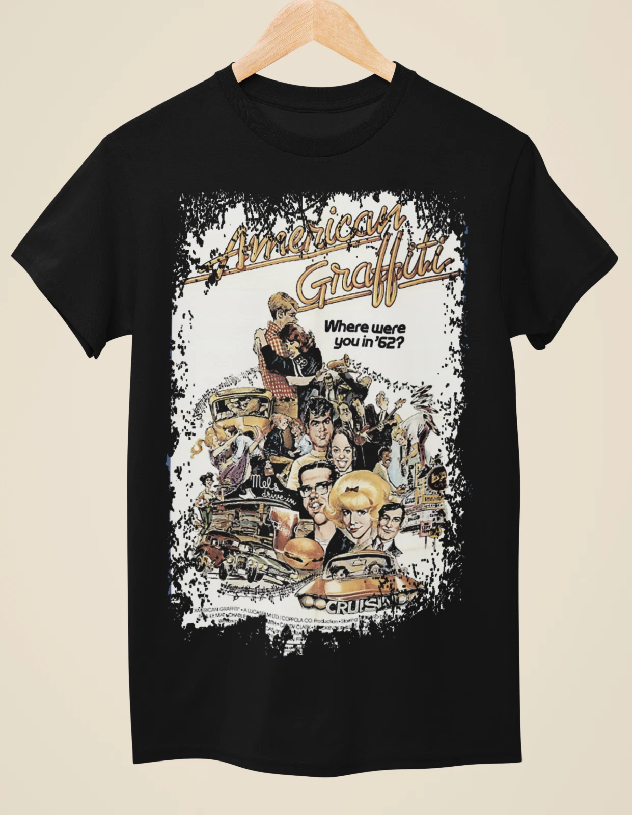 American Graffiti - Movie Poster Inspired Unisex Black T-Shirt
Opens in a new window or tab