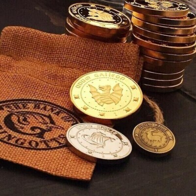 15 Pcs Harry Potter Gringotts Bank Coins Set + Bag Wizard Hogwarts