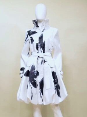 SAMUEL DONG BUBBLE COAT DRESS WHITE with BLACK FLOWER 11665 (BNWT) | eBay SAMUEL DONG BUBBLE COAT DRESS WHITE with BLACK FLOWER 11665 (BNWT) | eBay