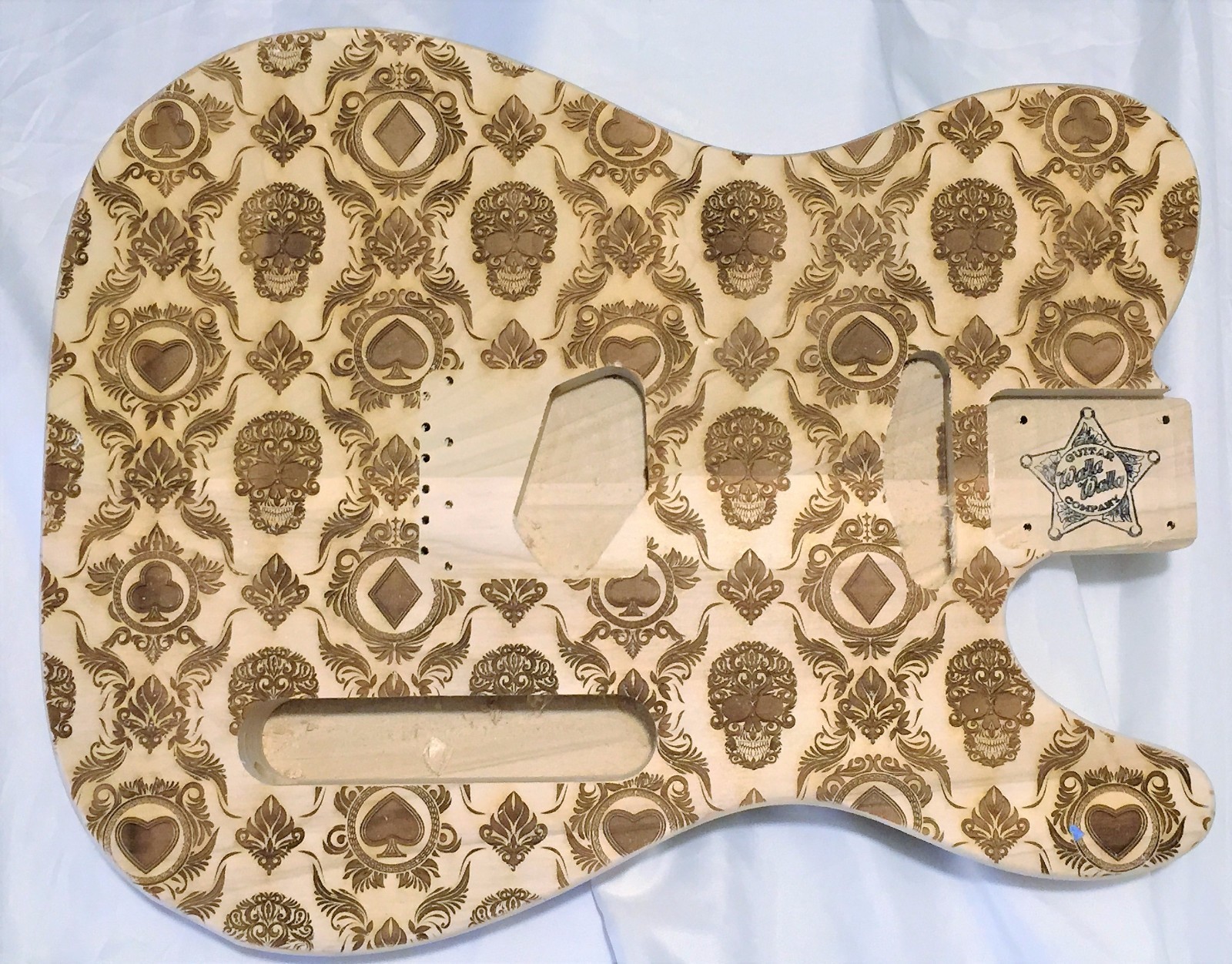 Electric Guitar Body Poplar Basswood Laser Etched Walla Company Tele