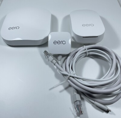 Eero Pro and Eero Beacon Models B010001 & D010001 Mesh Router System & Cables