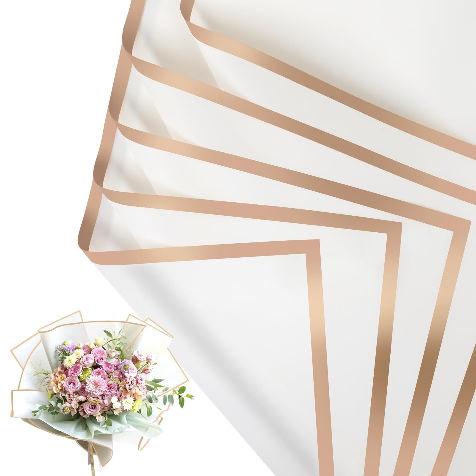 - Waterproof Floral Bouquet Wrapping Paper, Fl...