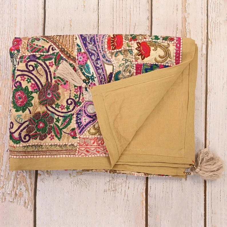 Винтажный индийский пэчворк гобелен настенный декор фон искусство настенный гобелен - Изображение 4 из 4