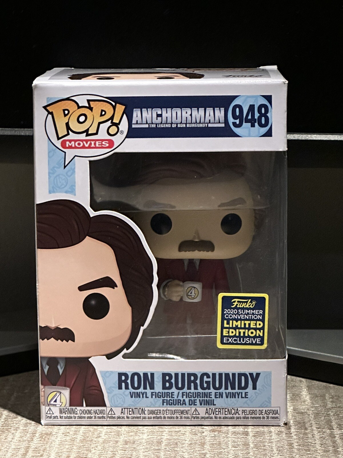 Funko Pop! Vinyl: Anchorman Ron Burgundy 948 Shared Exclusive W/ Pop Protector