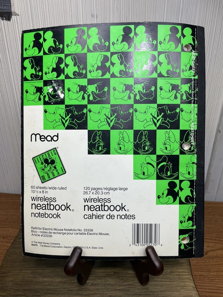 Vintage 90s Walt Disney Pluto Neon Notebook School Paper Collectible - Image 2 of 4