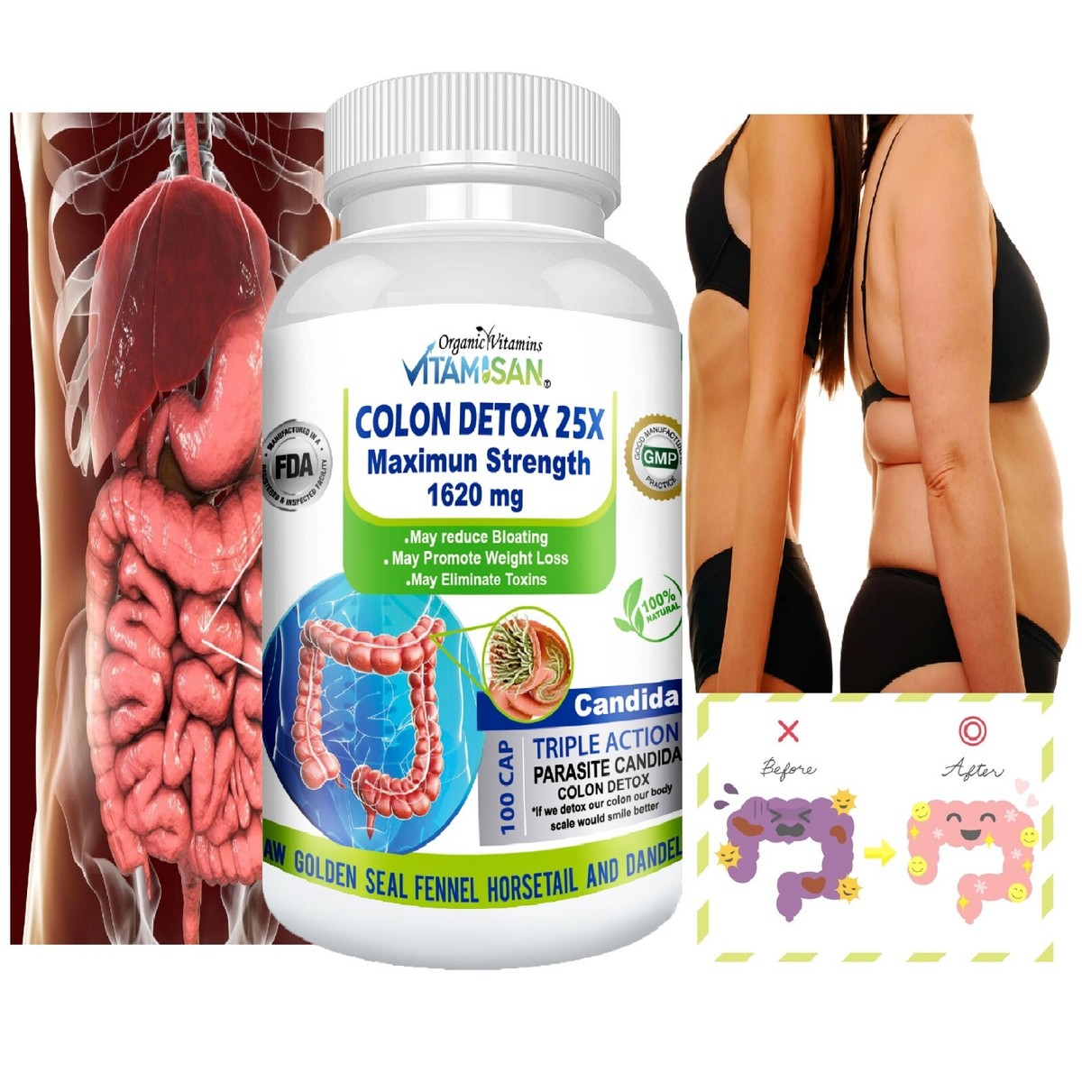 Super Colon Cleanse Parasite Detox and Probiotics for your healthy