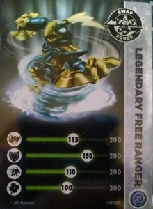 Legendary Free Ranger Skylanders Swap Force Stat Card Only Ebay