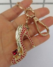 Charming Red Rhinestone Crystal High-heeled Shoes Keychain Pendant 05865