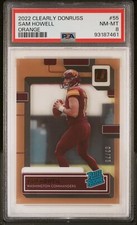 2022 Panini Clearly Donruss #55 Sam Howell Orange PSA 8