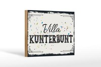 Holzschild Spruch 18X12 Cm Villa Kunterbunt Deko Schild