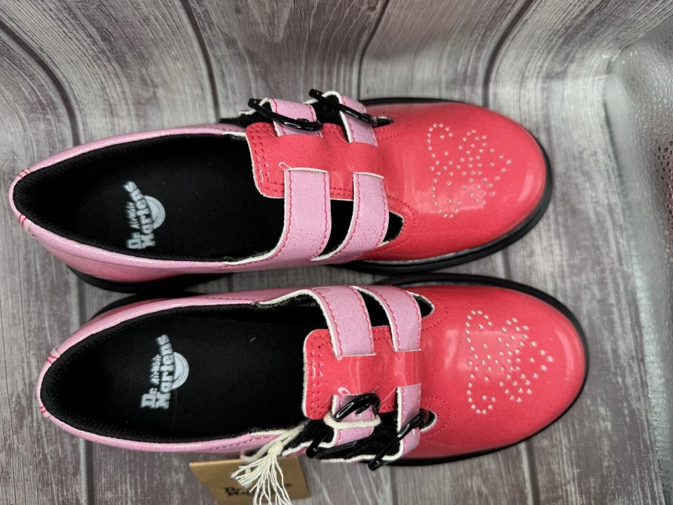 Dr. Marten's Pink 8065 Gradient Glitter Mary Jane Junior Girl Shoe 5 - Image 2 of 4