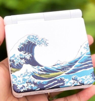 Great Wave Custom Modded Gift For HIM/HER Gameboy Advance SP Console IPS & USB C