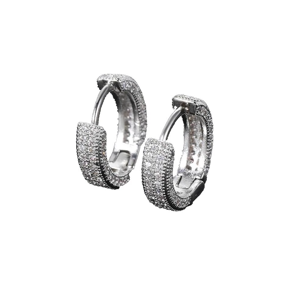 Silver Plated Huggie Pendientes para hombres