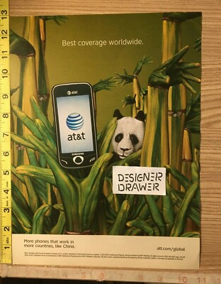 ATT Samsung Phones 2010 Print Ad Advertisement: Panda & Bamboo Scene | eBay